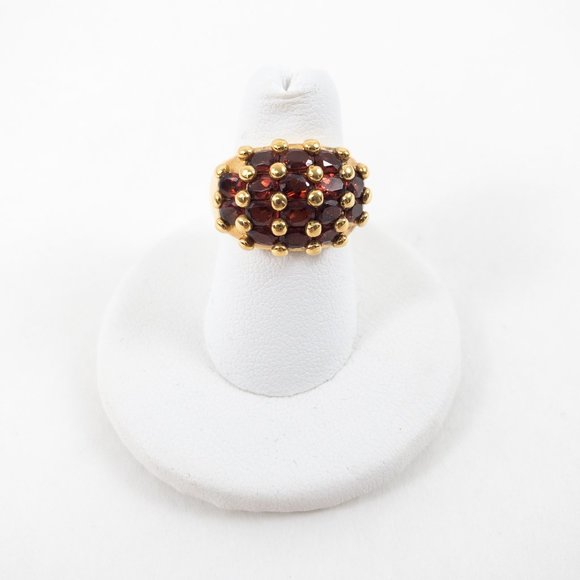 Vintage 5/6 Real Gold Garnet Ring Jan Birthstone - Picture 10 of 10